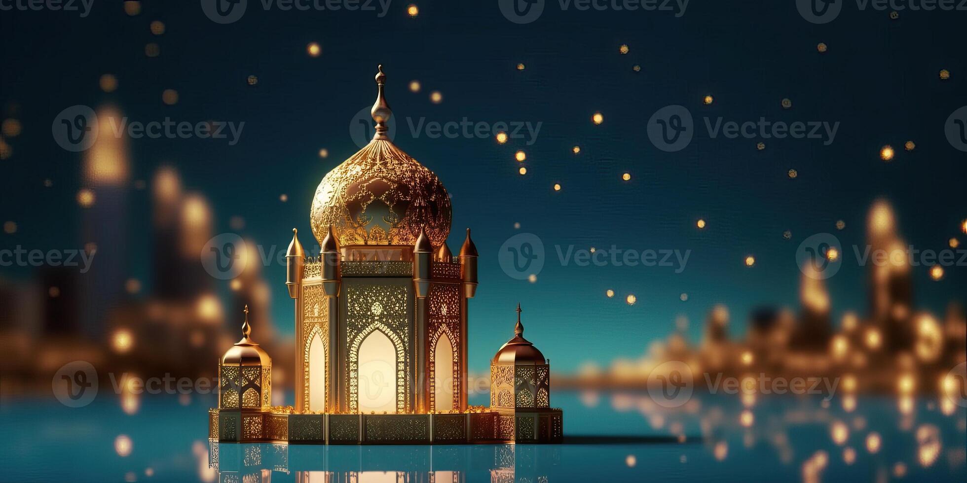 modern Islamic holiday background ornamental Arabic made with Generative AI photo