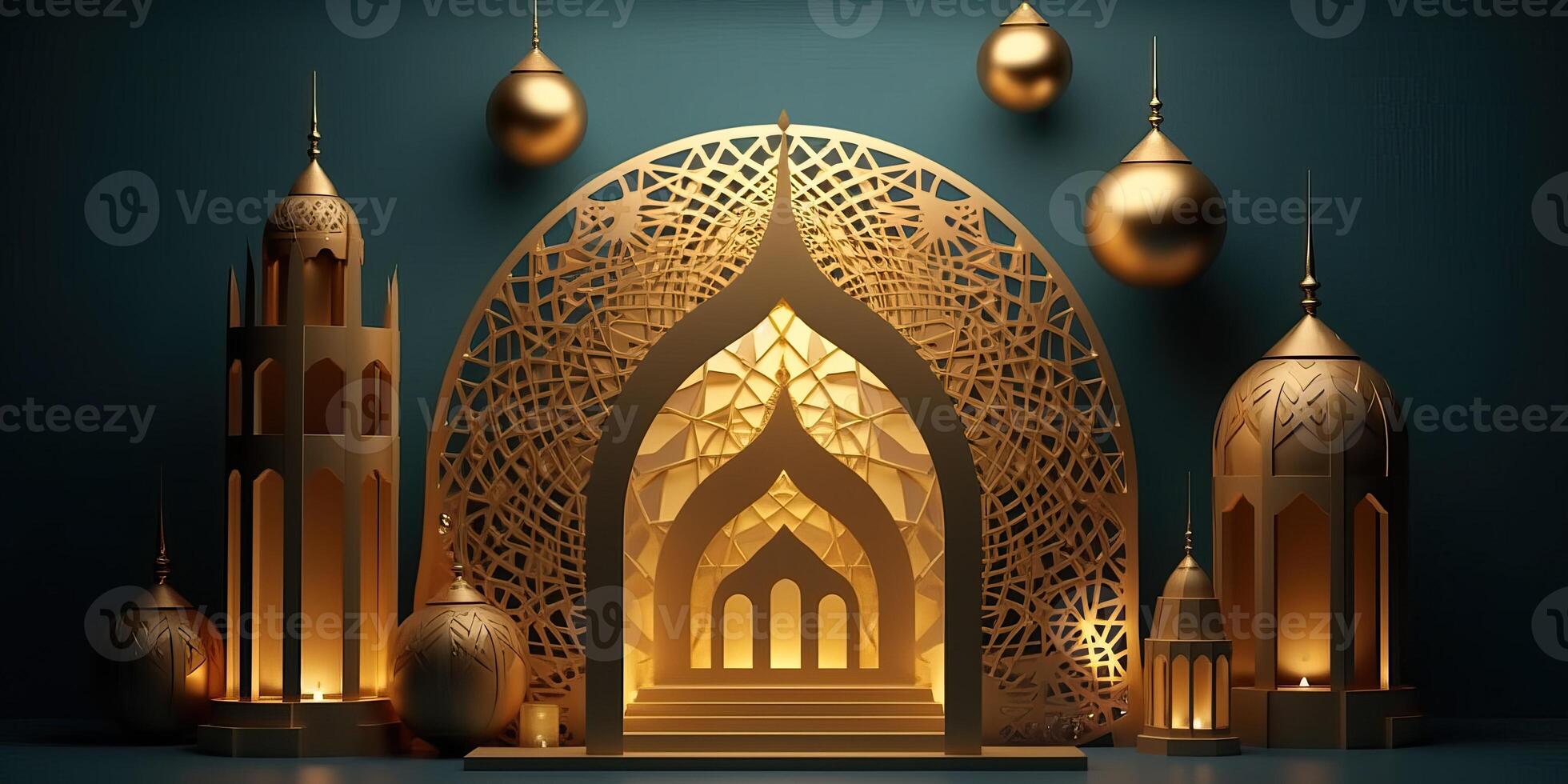 modern Islamic holiday background ornamental Arabic made with photo