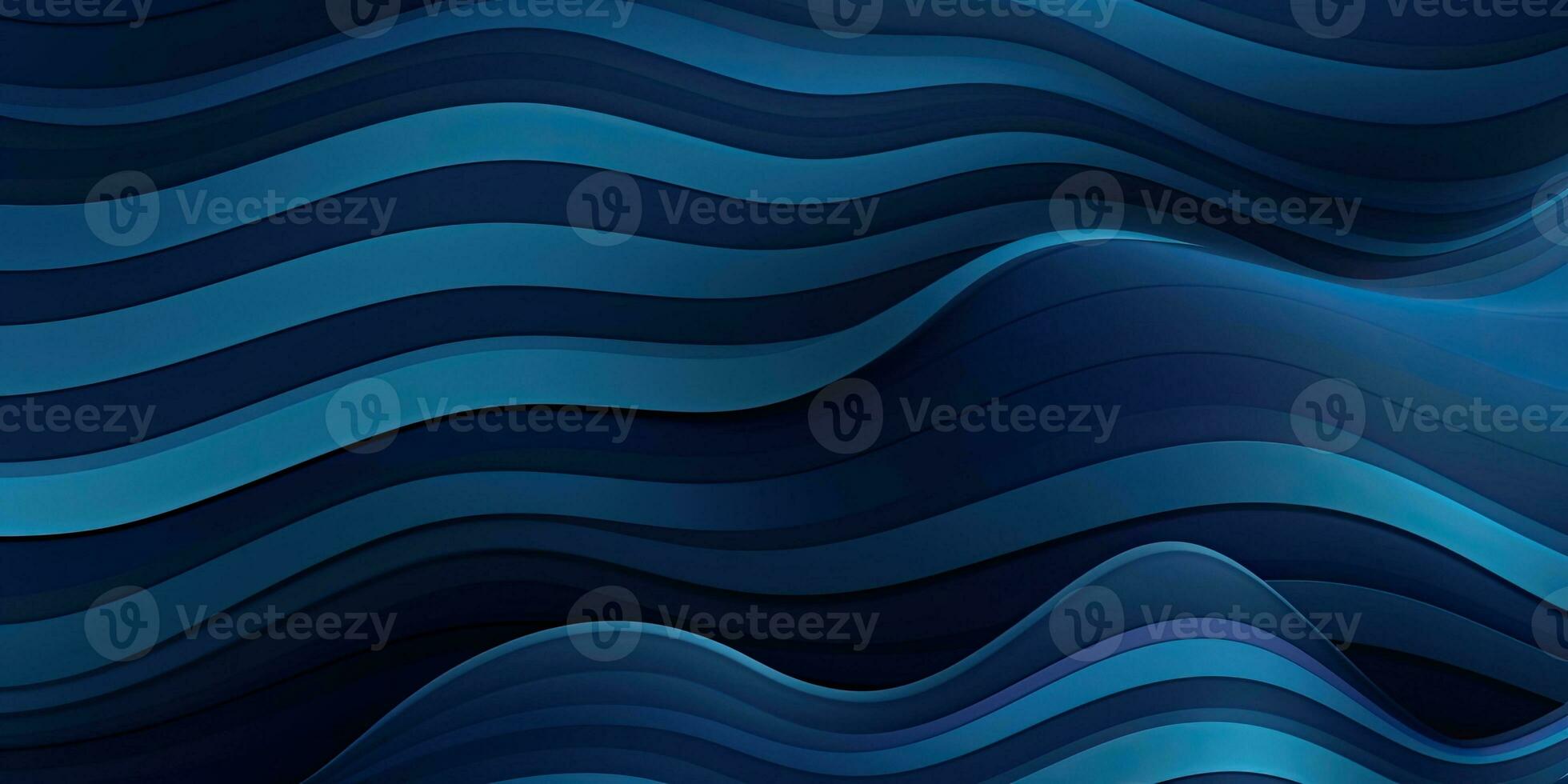 Layered style Dark blue paper waves abstract banner made with Generative AI photo