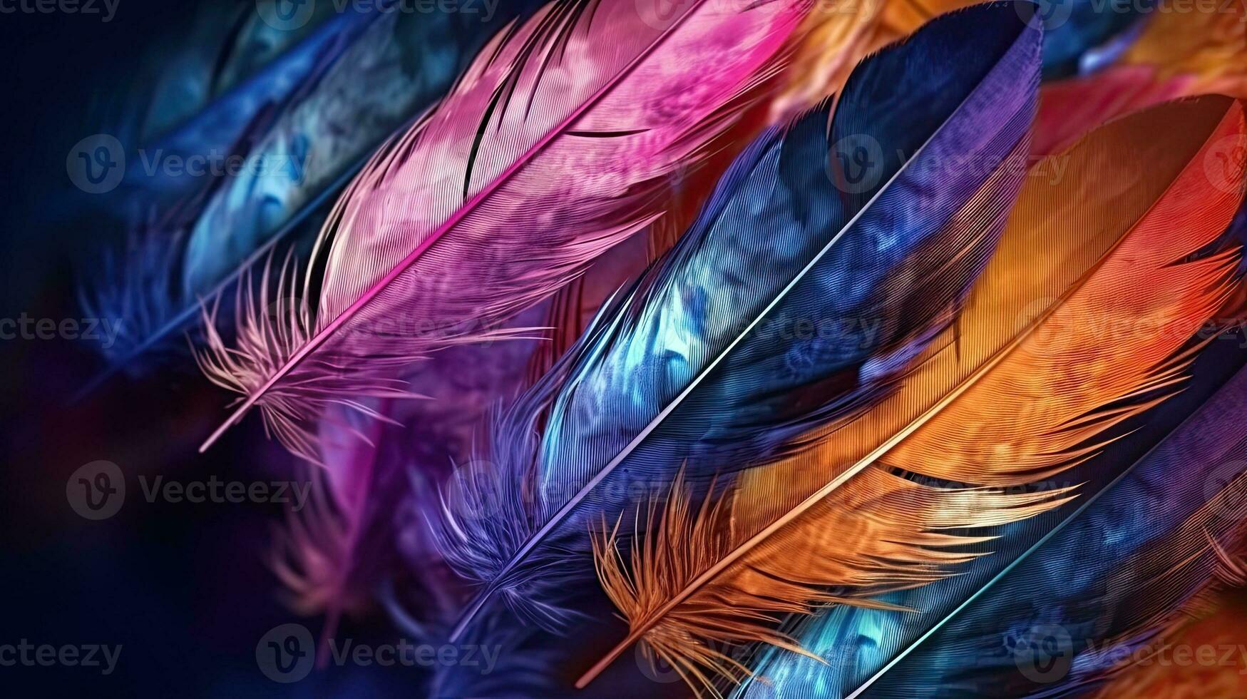 realistic of stunning colorful feathers made with Generative AI photo