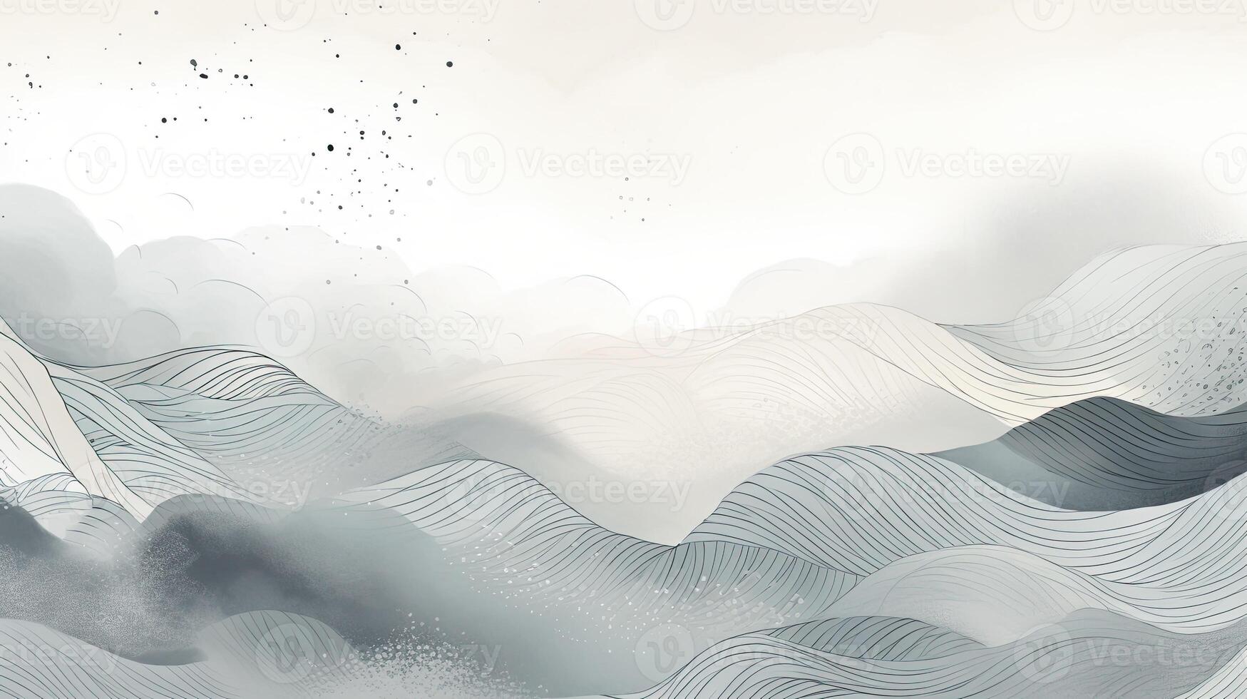 blue texture with Japanese wave pattern in vintage background made with photo