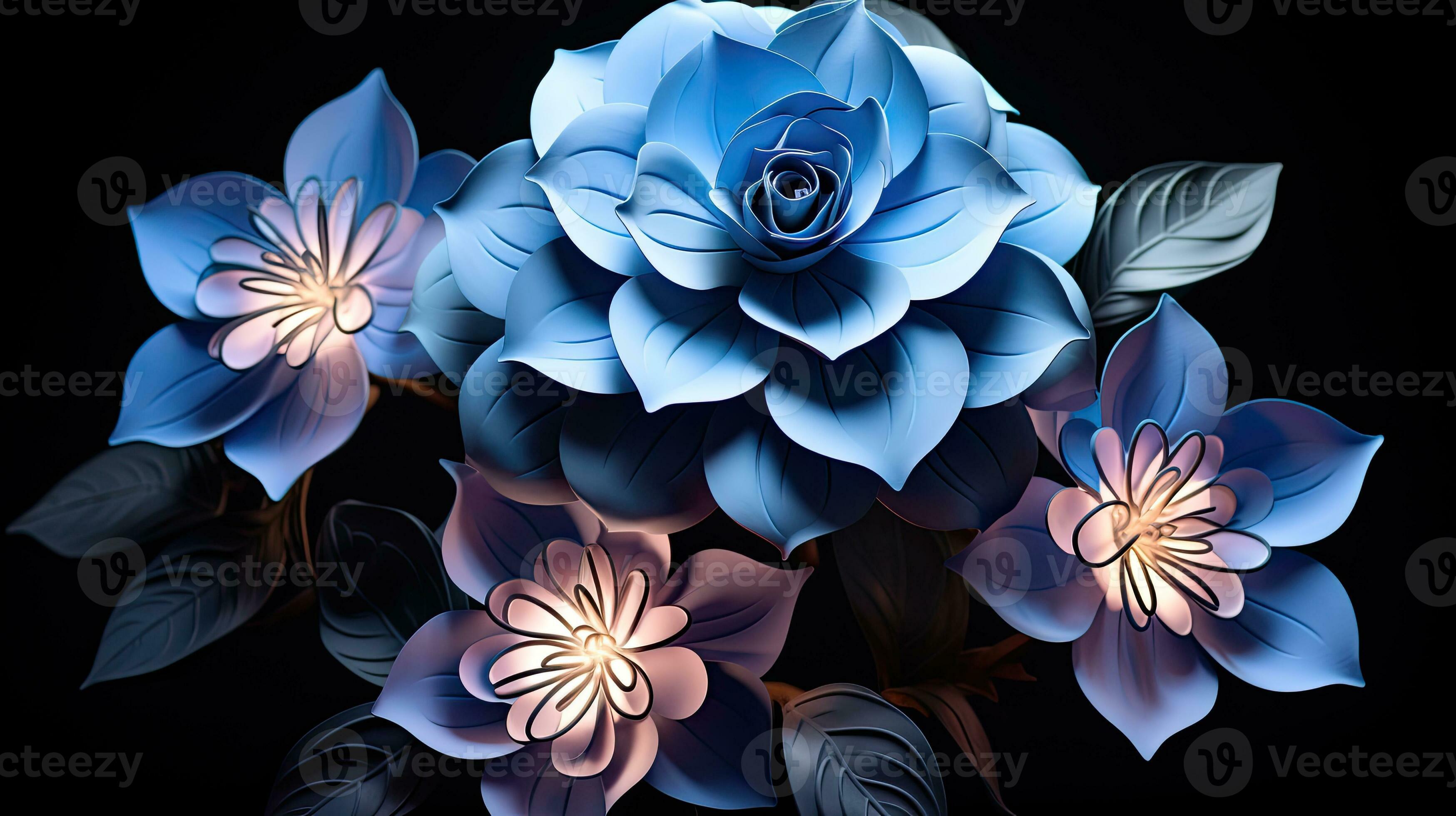 Close up kirigami style blossom floral single gardenias flower decoration  made with Generative AI 26945418 Stock Photo at Vecteezy