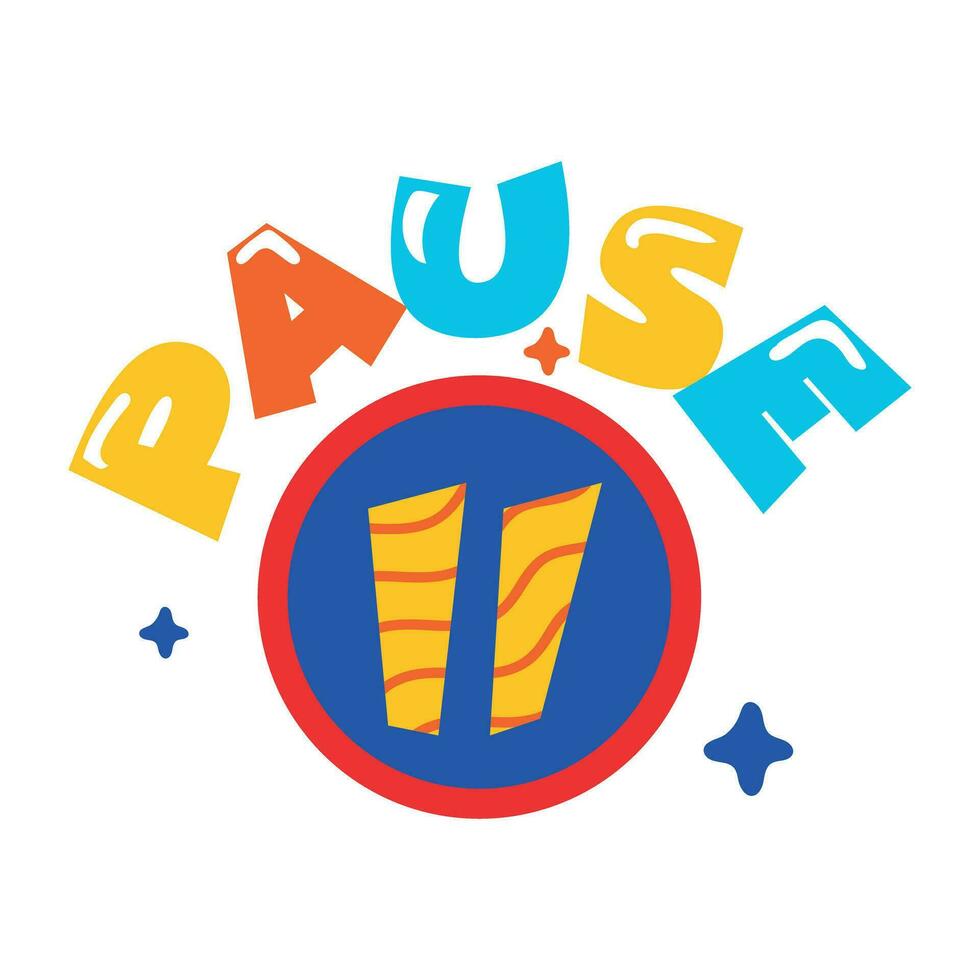 Trendy Pause Button vector