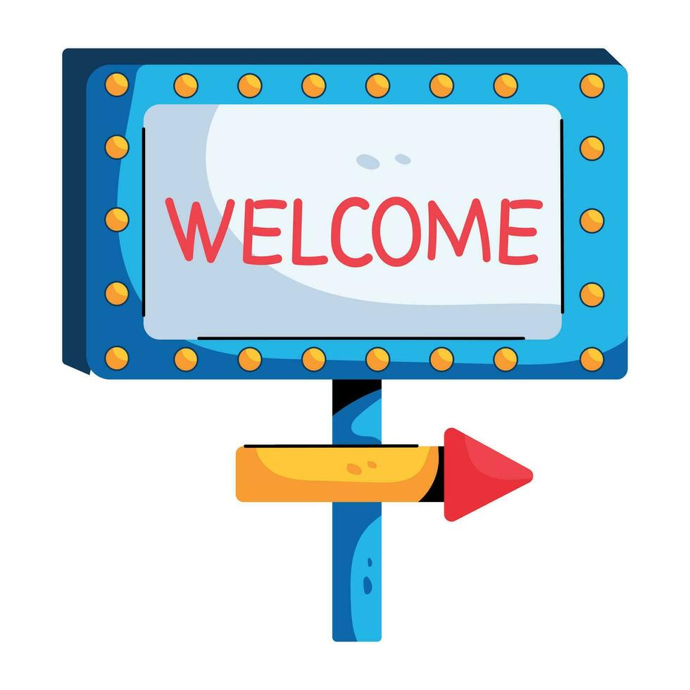 Trendy Welcome Board vector