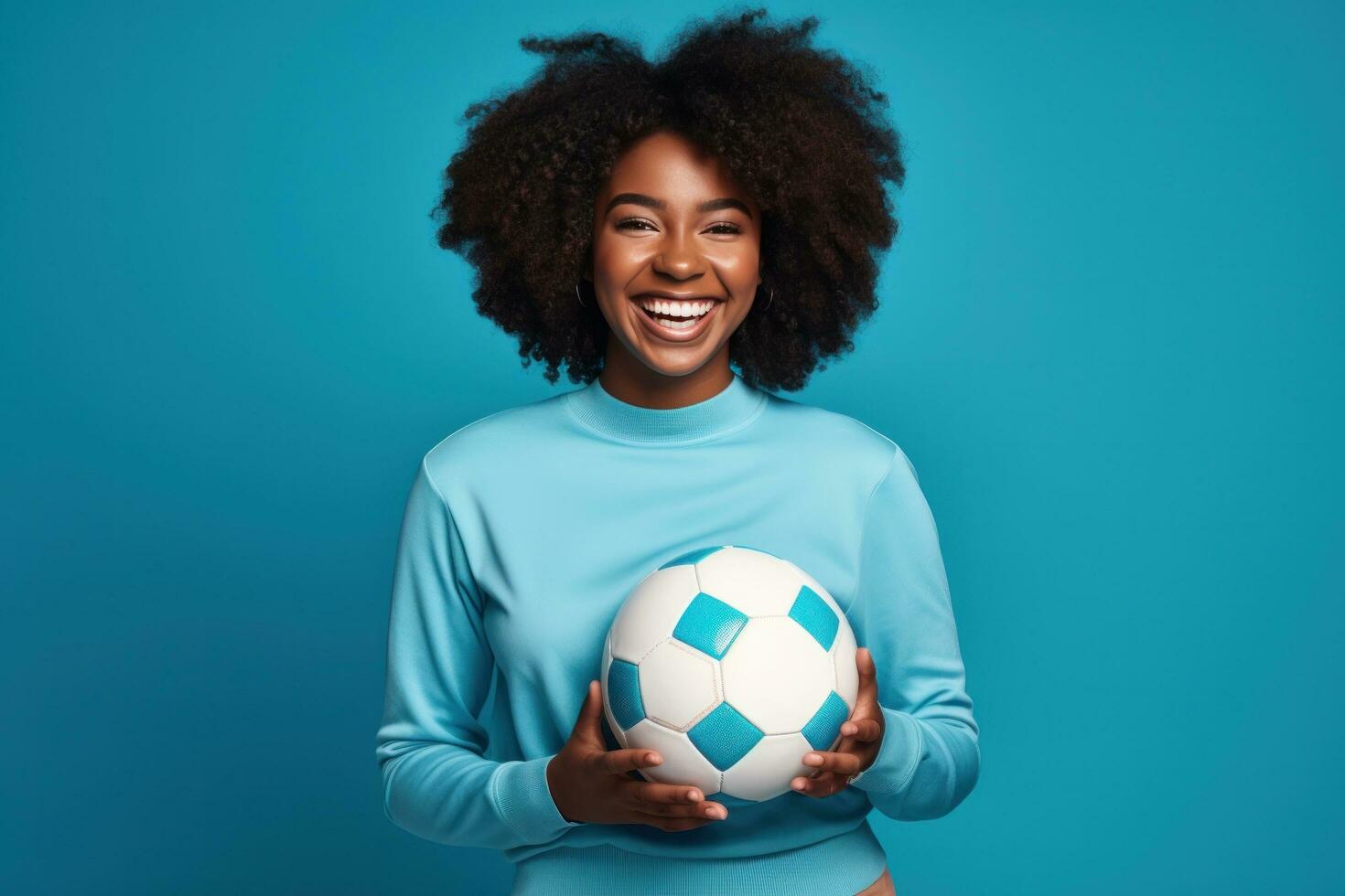 Girl with soccer ball photo