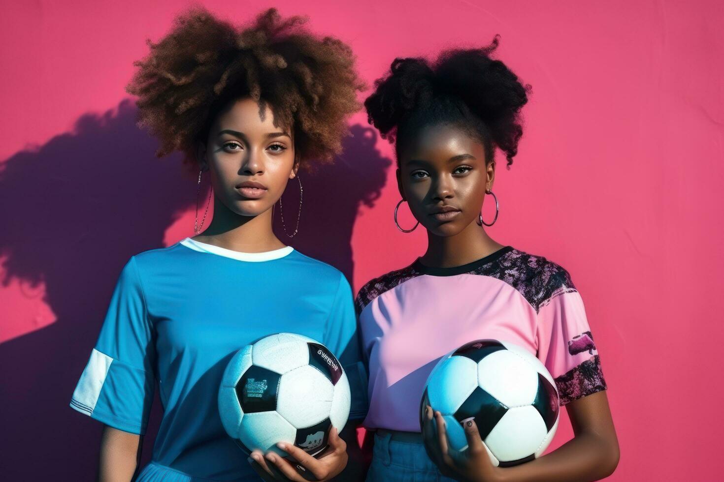 Girl with soccer ball photo