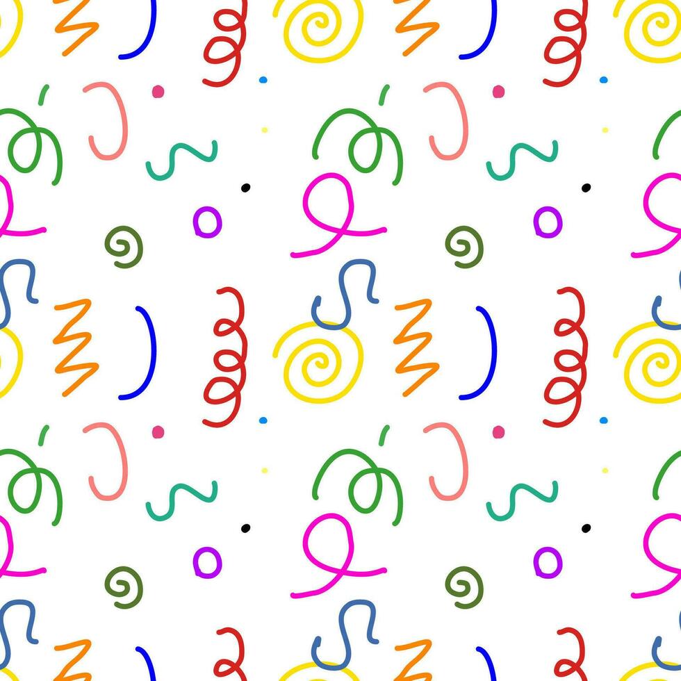 Colorful seamless doodles. Creative minimalist art style background for kids or modern design with basic shapes. simple backdrop vector