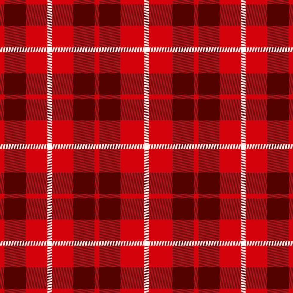 Red and white plaid checkered background. Seamless pattern. vector