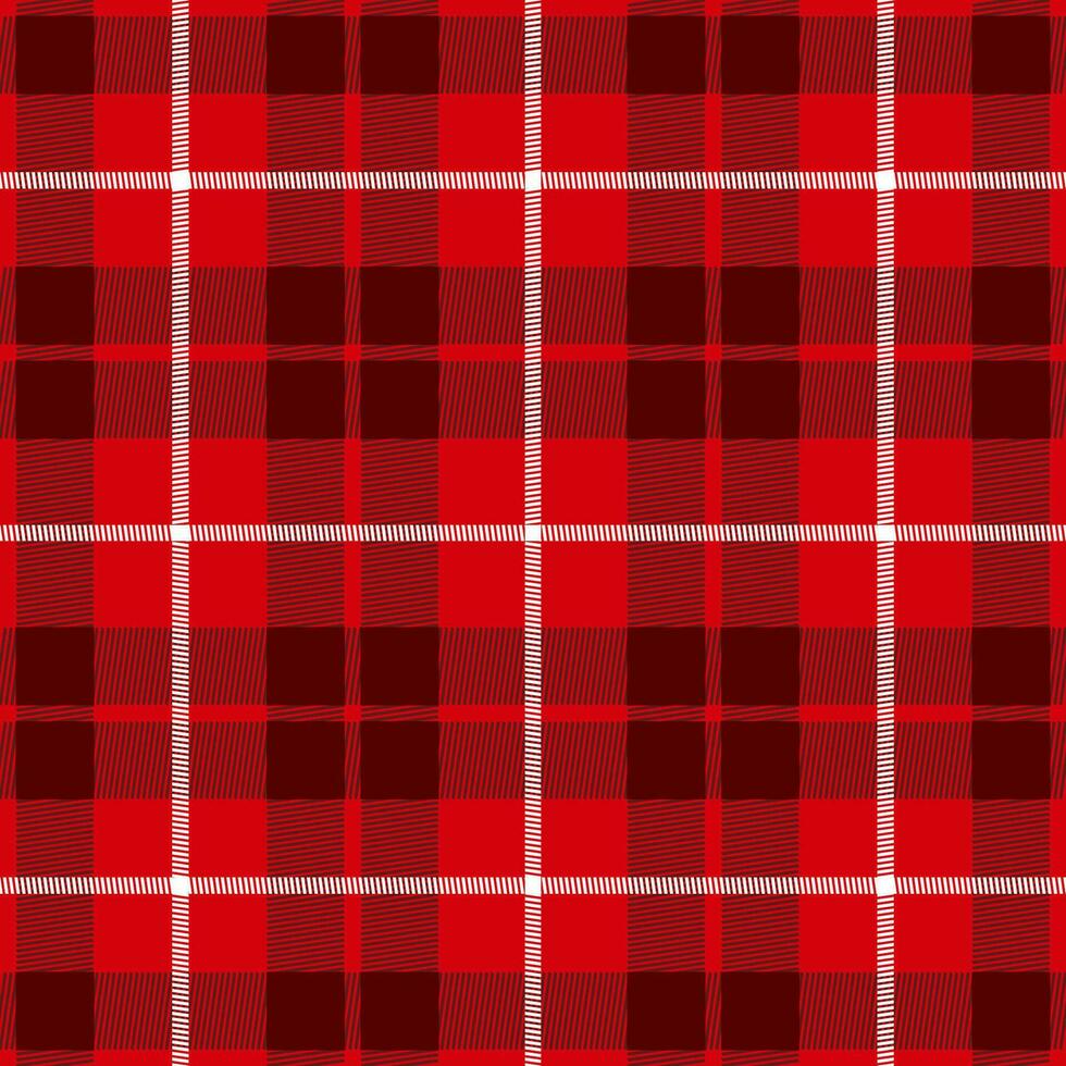 Red and white plaid checkered background. Seamless pattern. vector