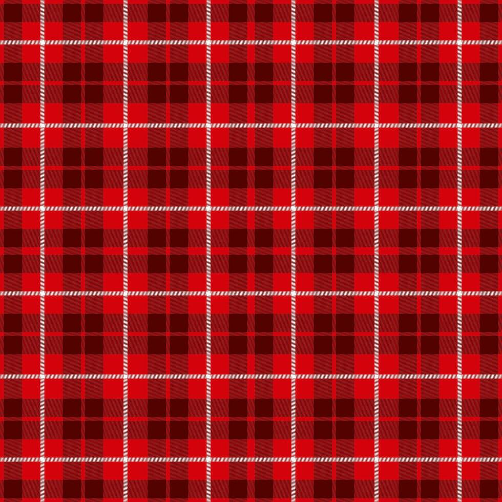 Red and white plaid checkered background. Seamless pattern. vector