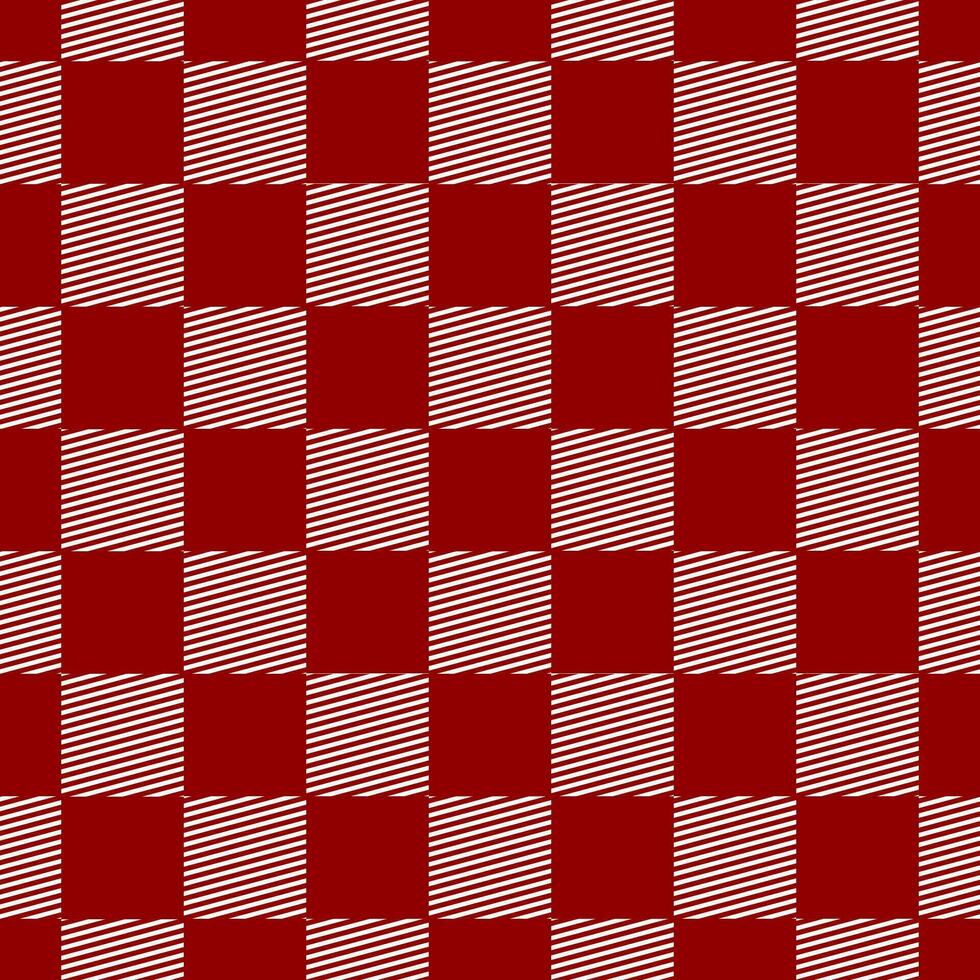 Red and white plaid checkered background. Seamless pattern. vector