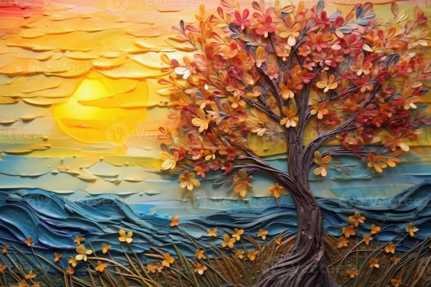 Colorful Natur Impasto Painting Art. Ai generative 26946760 Stock Photo ...