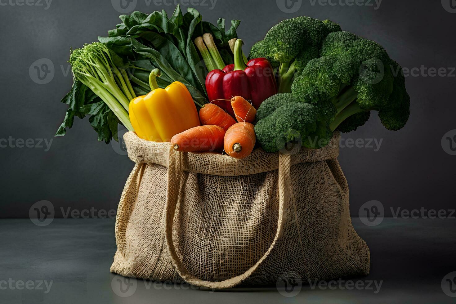 Fresh Vegetables In a Bag. Ai generative photo