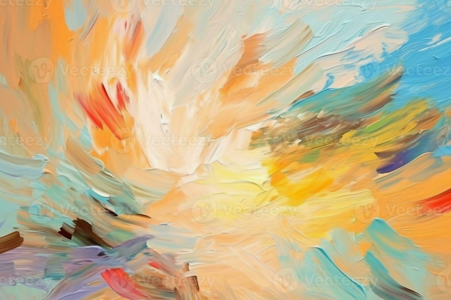 Colorful Oil Brush Strokes Texture. Ai generative photo