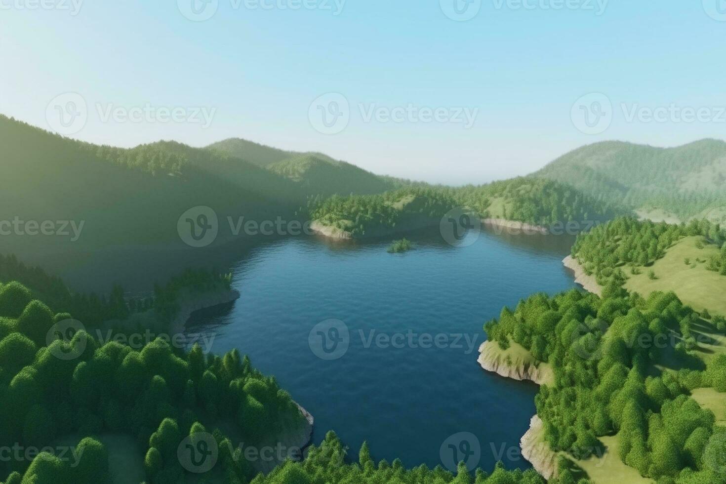 Aerial View Of Beautiful Nature. Ai generative photo