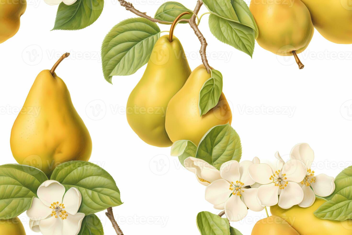 Summer Fruits Seamless Pattern. Ai generative photo
