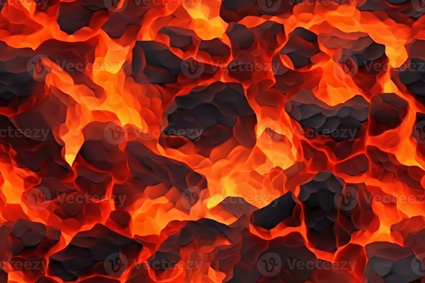 Seamless Lava Pattern. Ai generative photo