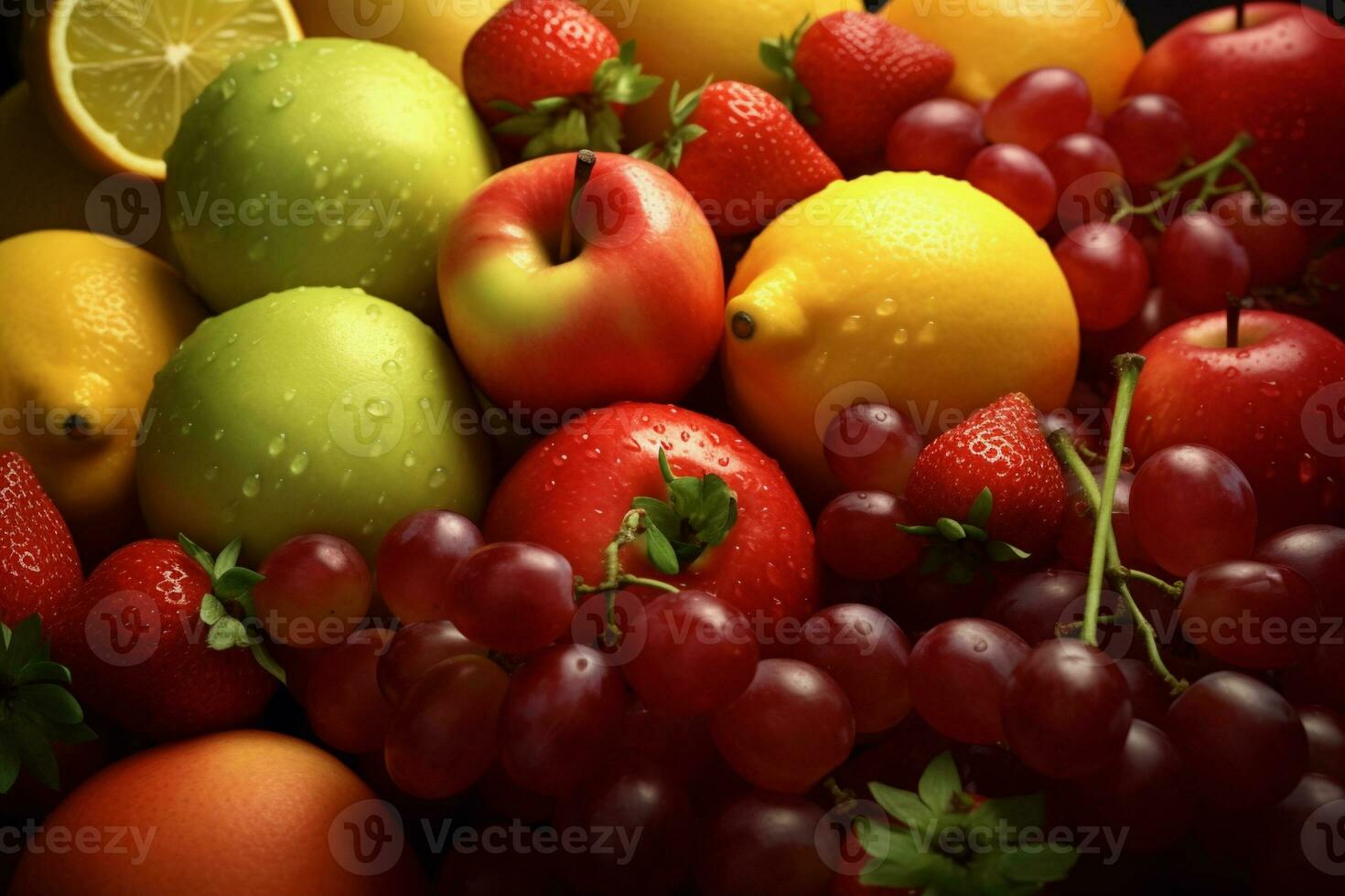 Fresh Fruits. Ai generative photo