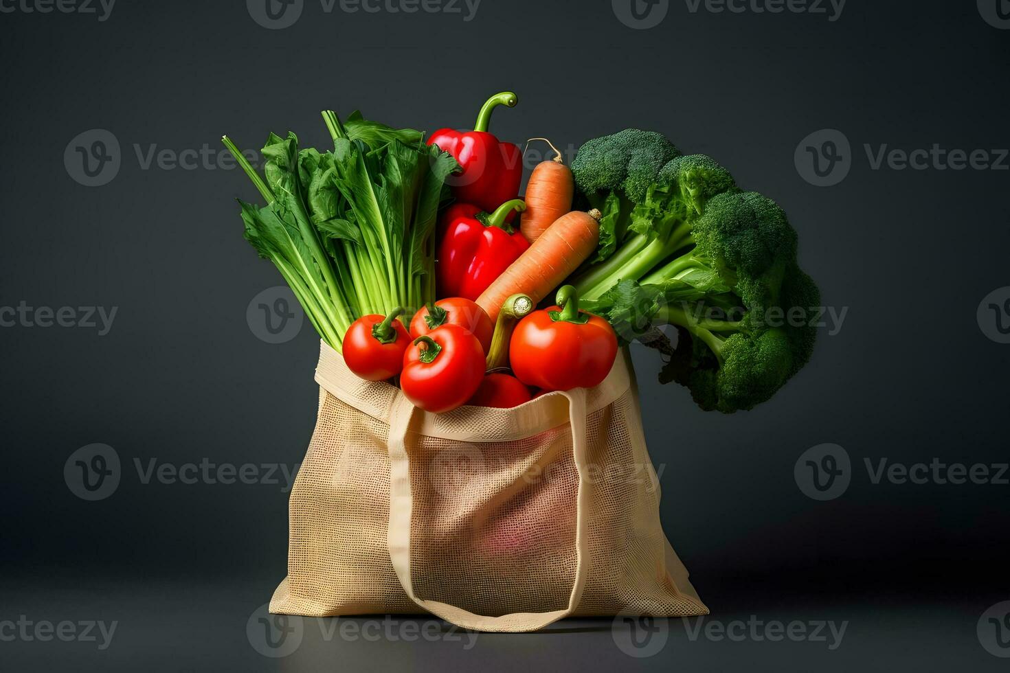 Fresh Vegetables In a Bag. Ai generative photo