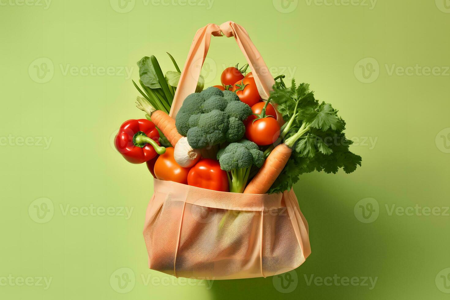 Fresh Vegetables In a Bag. Ai generative photo