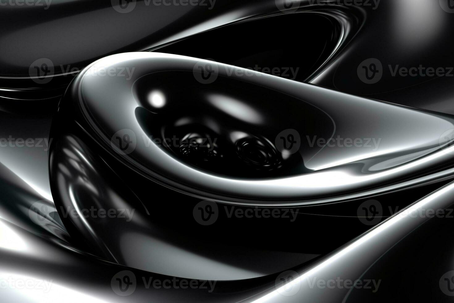 Chrome Liquid Art. Ai generative photo
