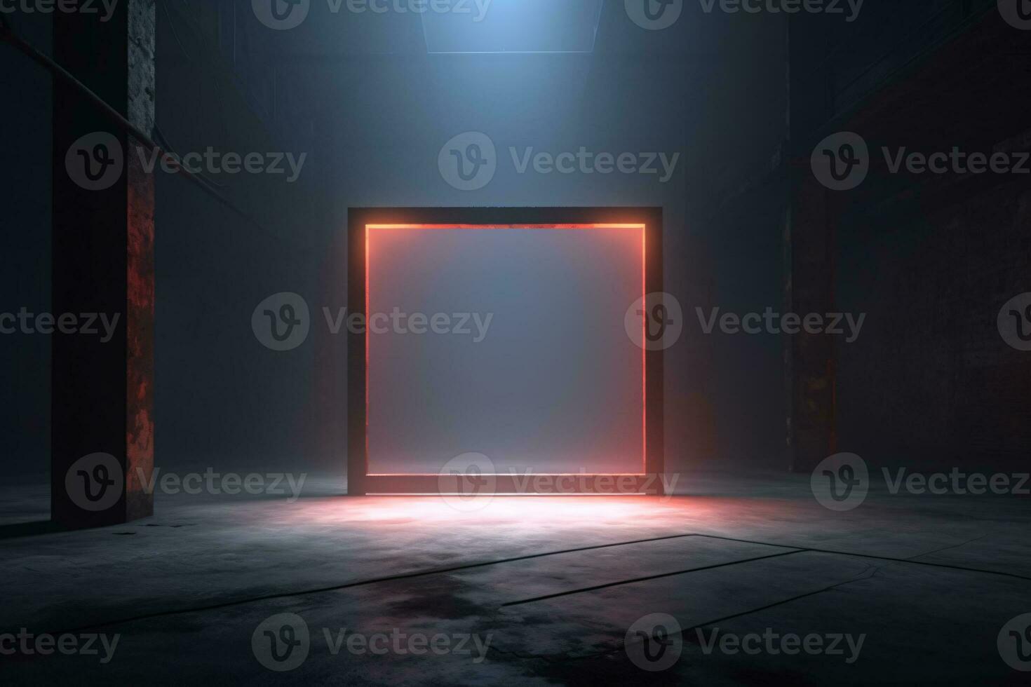 Dark Scene With Lights. Ai generative photo