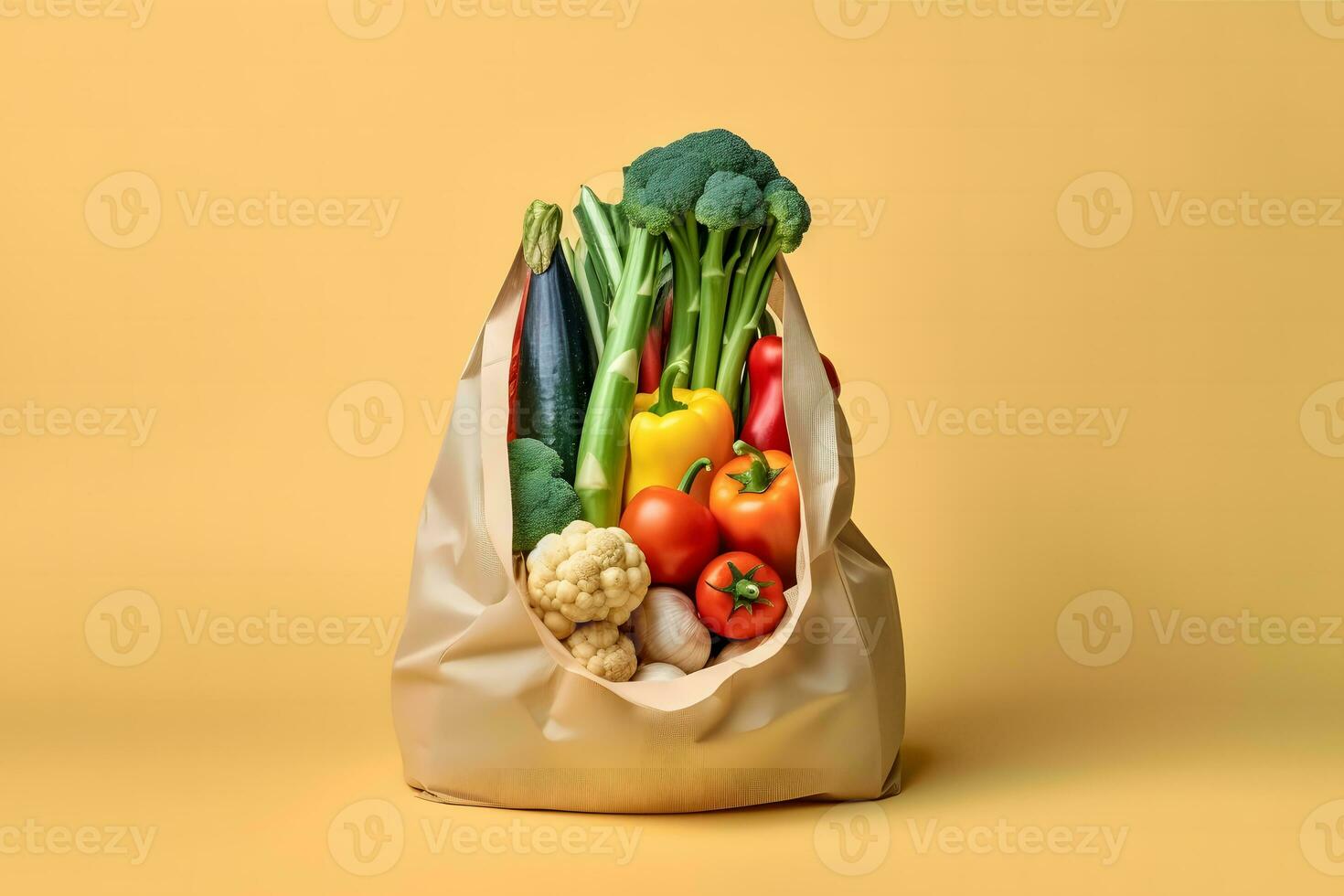 Fresh Vegetables In a Bag. Ai generative photo