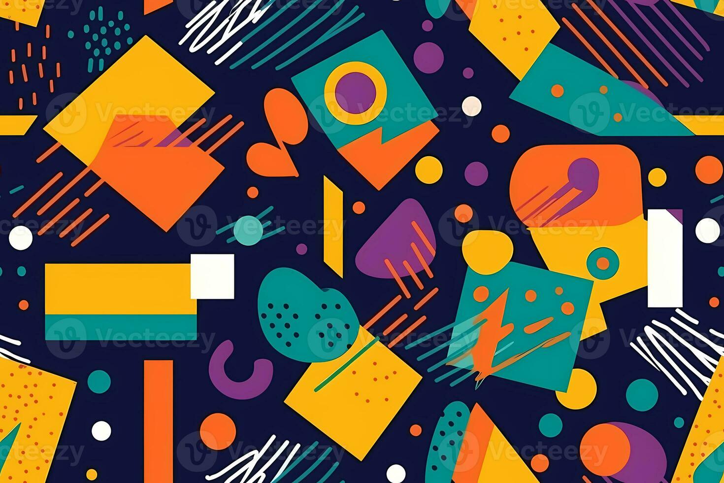 Seamless Memphis Pattern. Ai generative photo