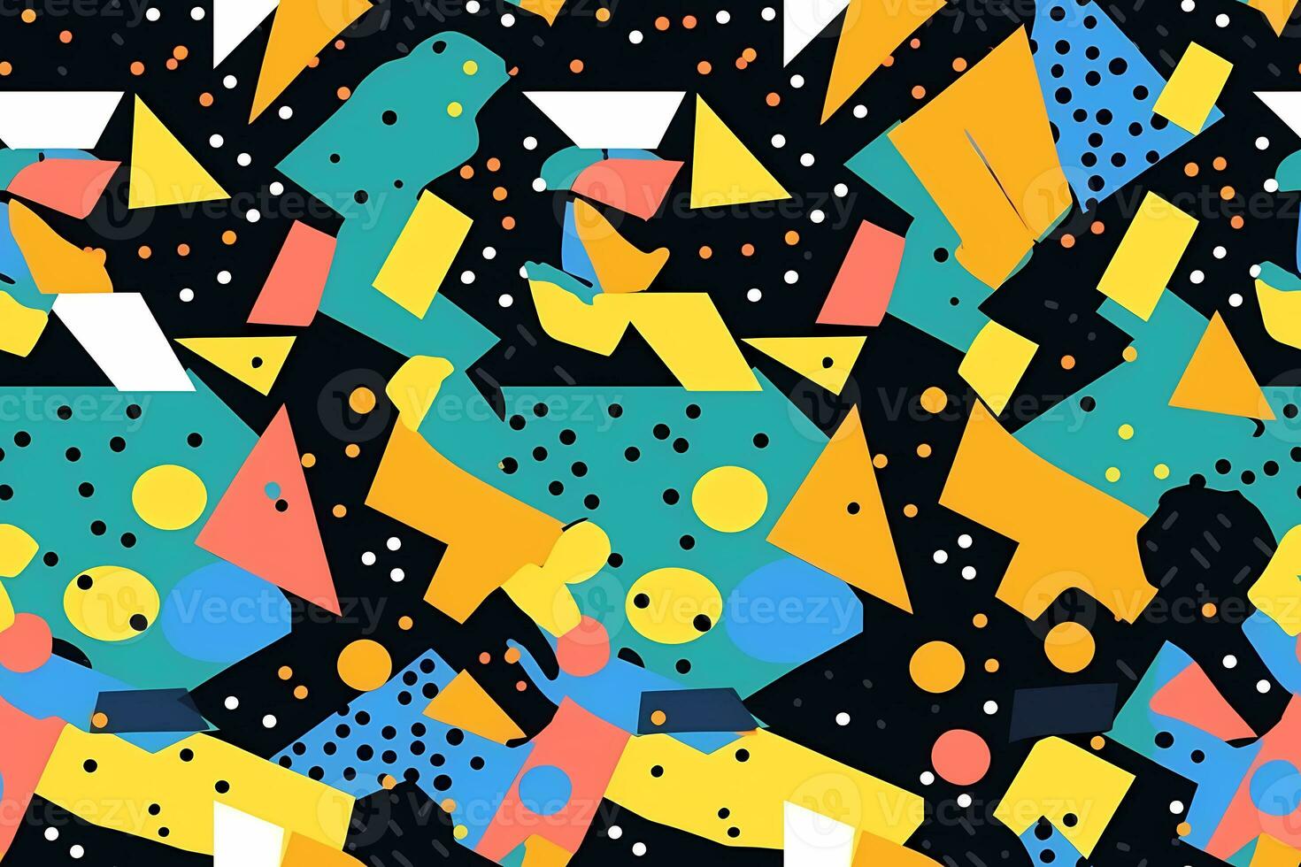 Seamless Memphis Pattern. Ai generative photo