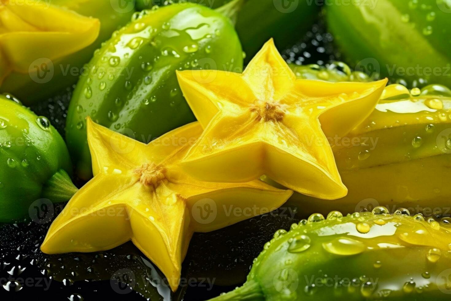 Fresh Star Fruits. Ai generative photo
