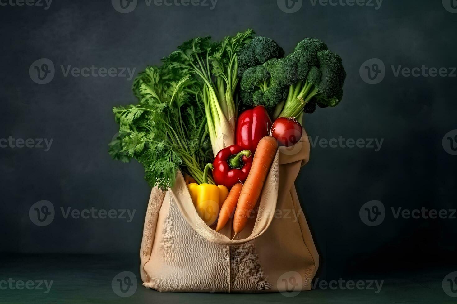 Fresh Vegetables In a Bag. Ai generative photo