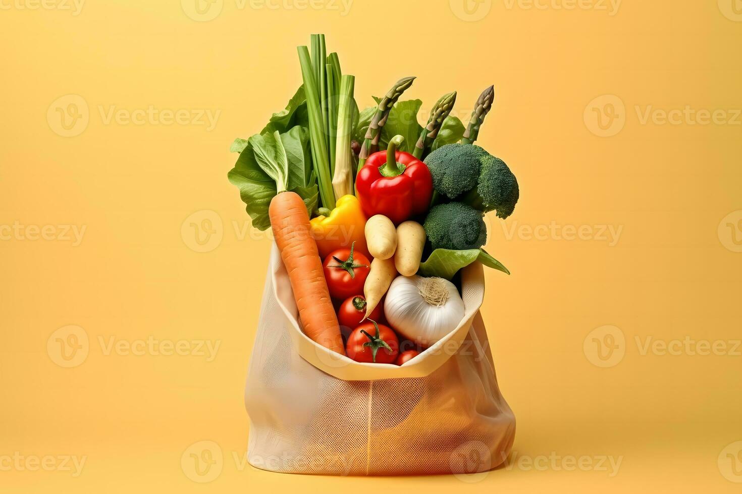 Fresh Vegetables In a Bag. Ai generative photo