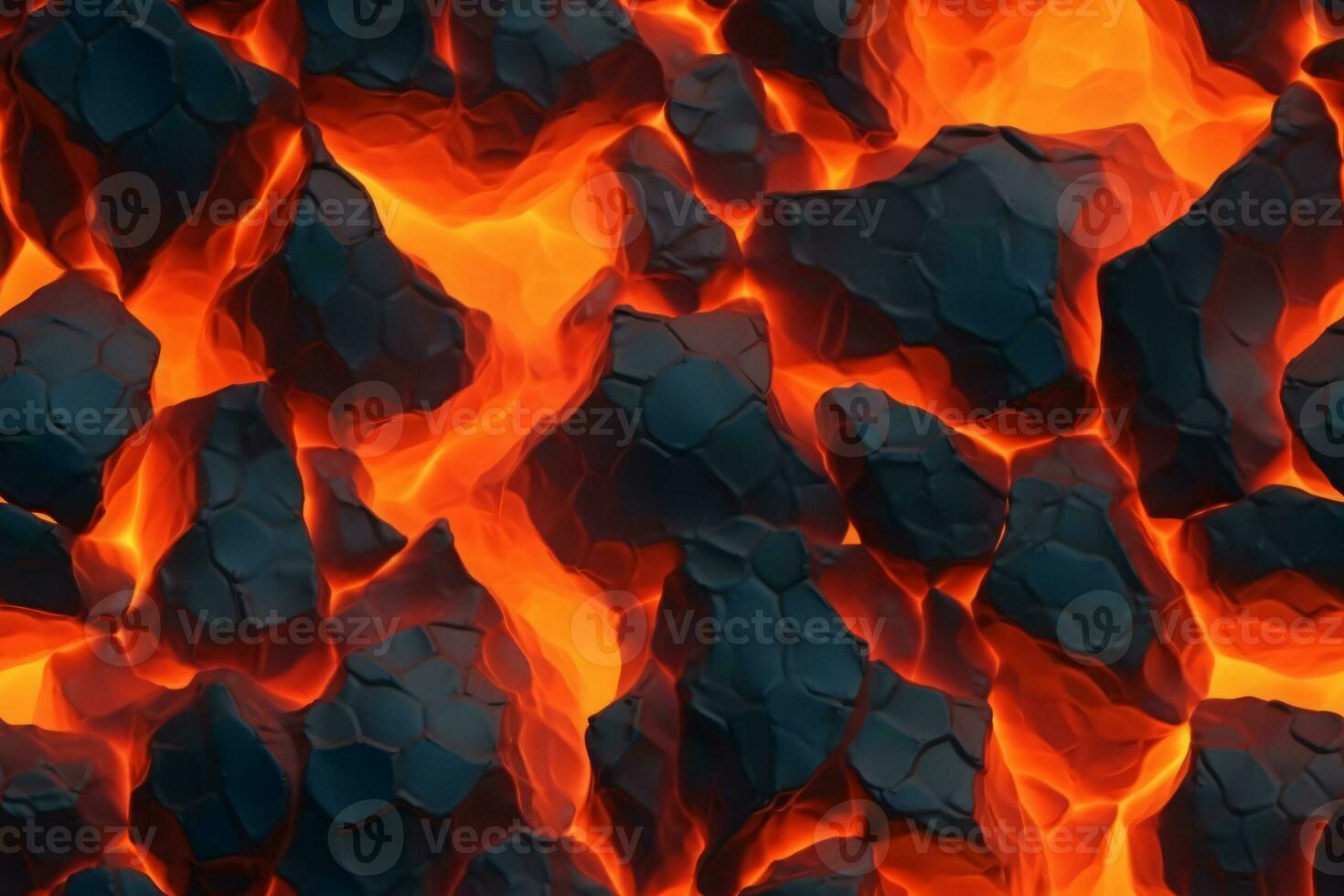 Seamless Lava Pattern. Ai generative photo