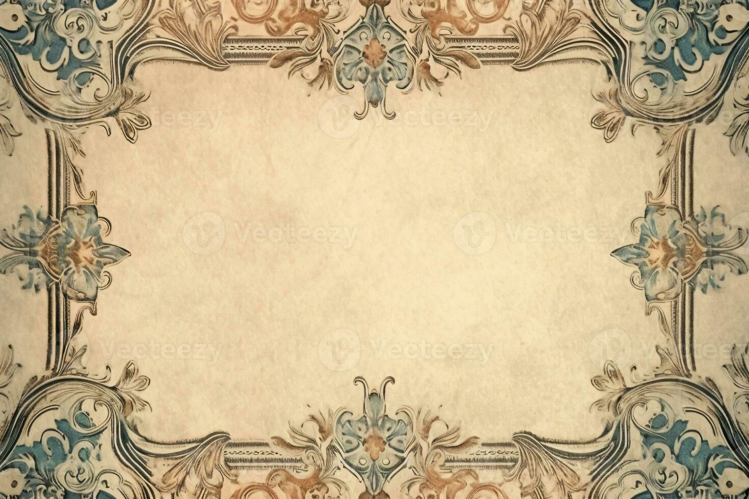 Vintage Paper With Frame. Ai generative photo