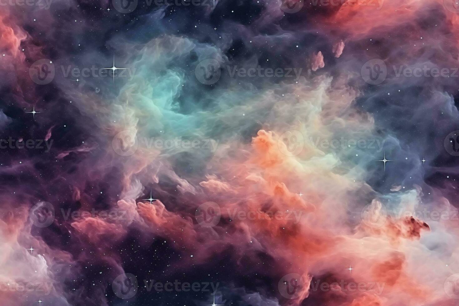 Seamless Galaxy Pattern. Ai generative photo