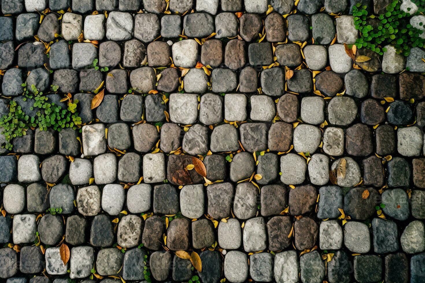 Cobblestone Sidewalk Texture. Ai generative photo