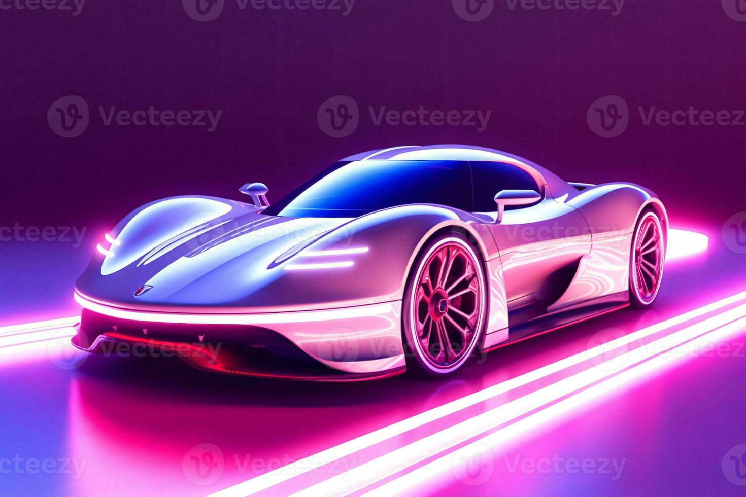 Futuristic Sport Car. Ai generative photo