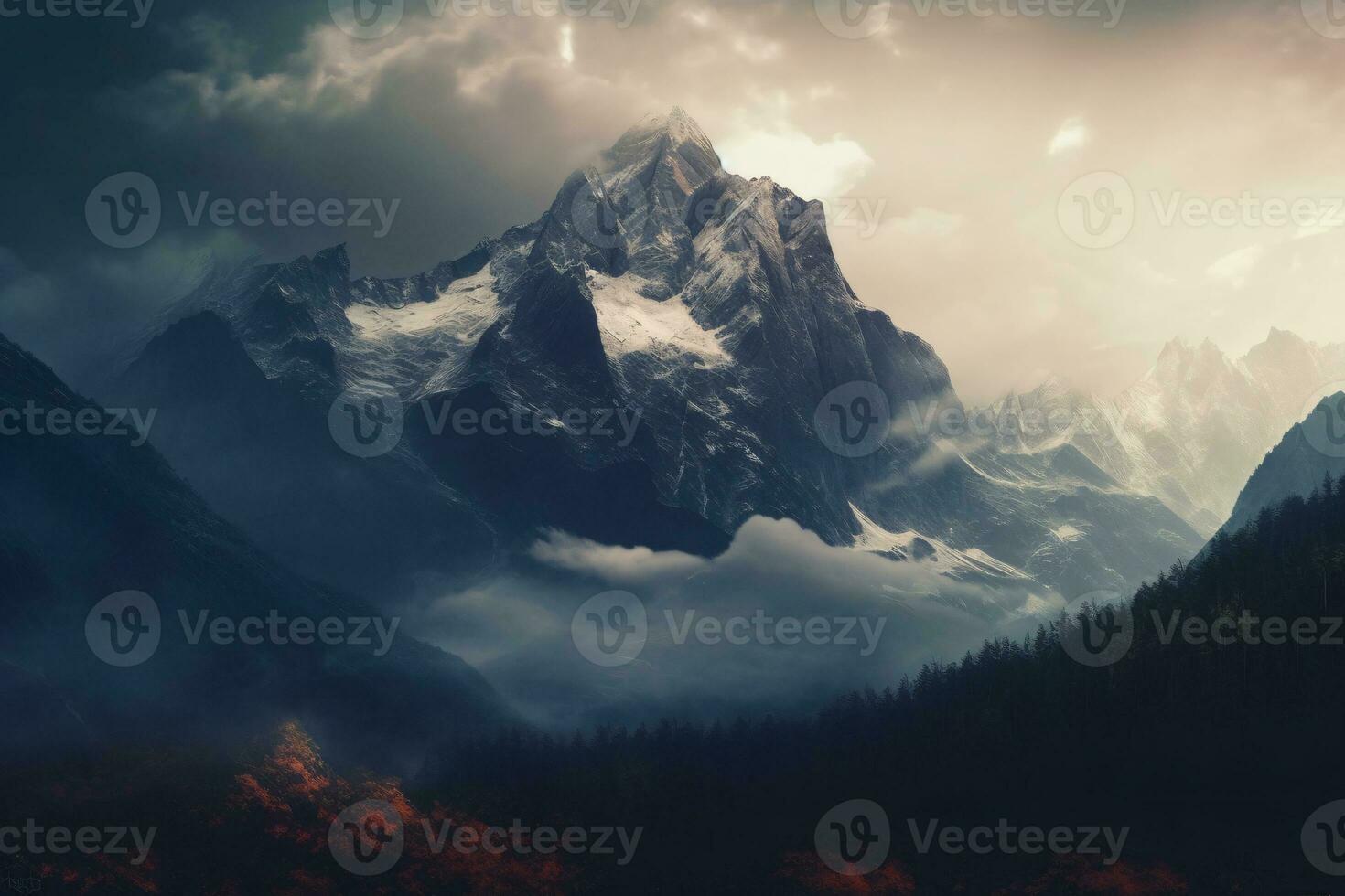 Beautiful Landscapes With Mountains. Ai generative photo