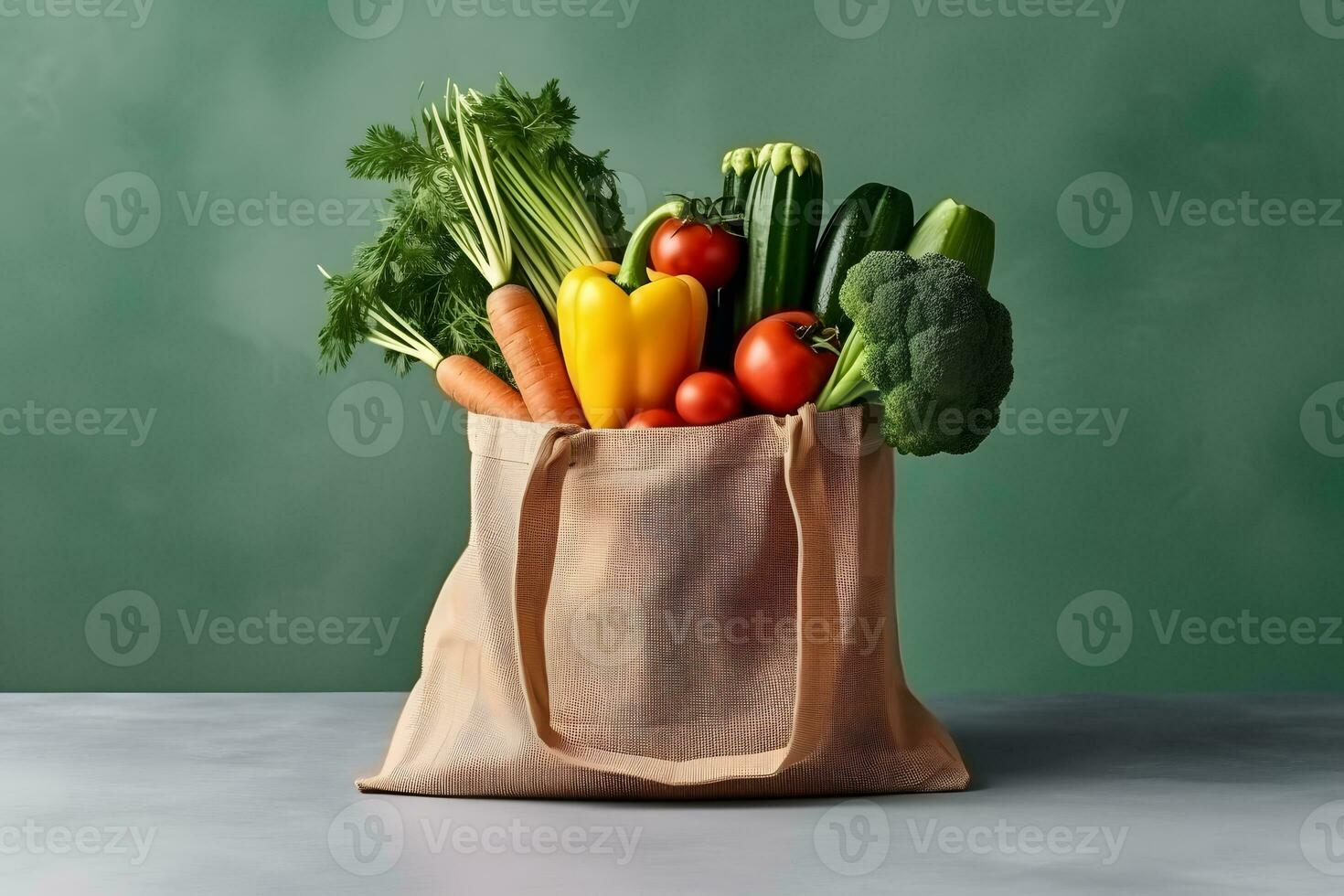 Fresh Vegetables In a Bag. Ai generative photo