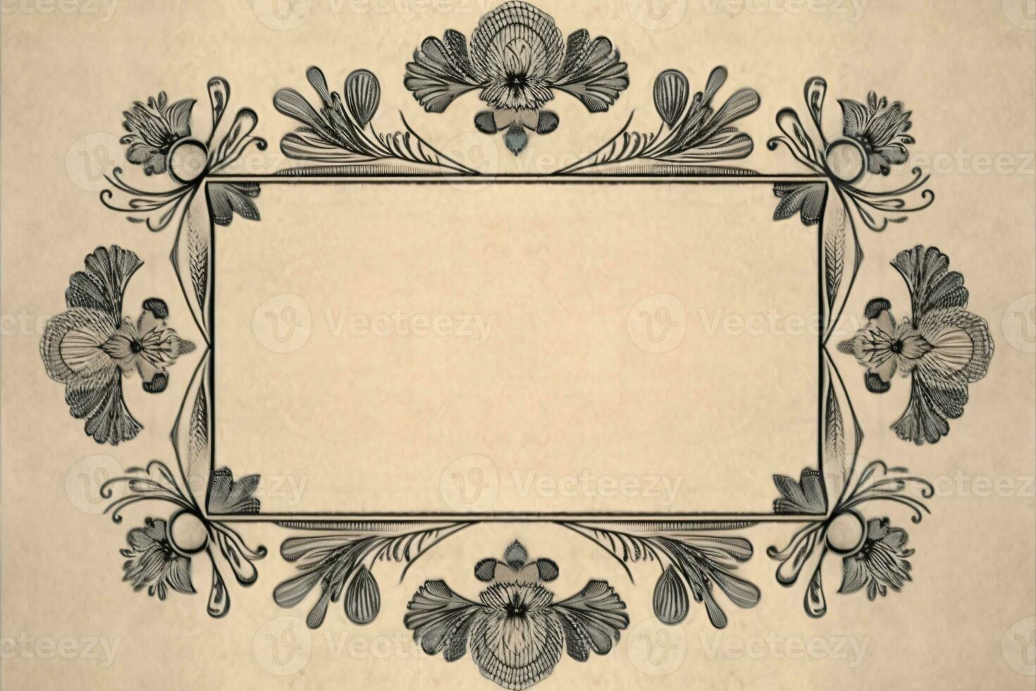 Vintage Paper With Frame. Ai generative photo