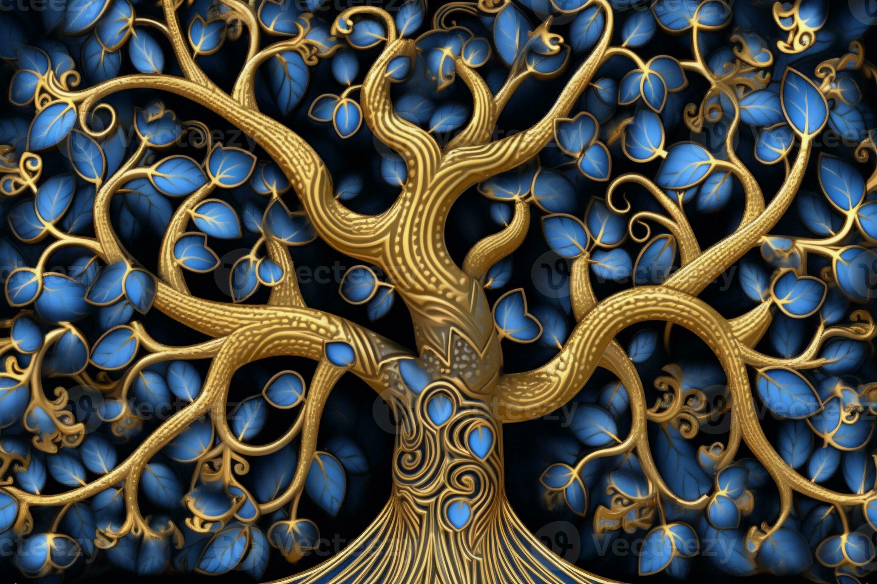 Golden Tree Walpaper Art. Ai generative 26950810 Stock Photo at