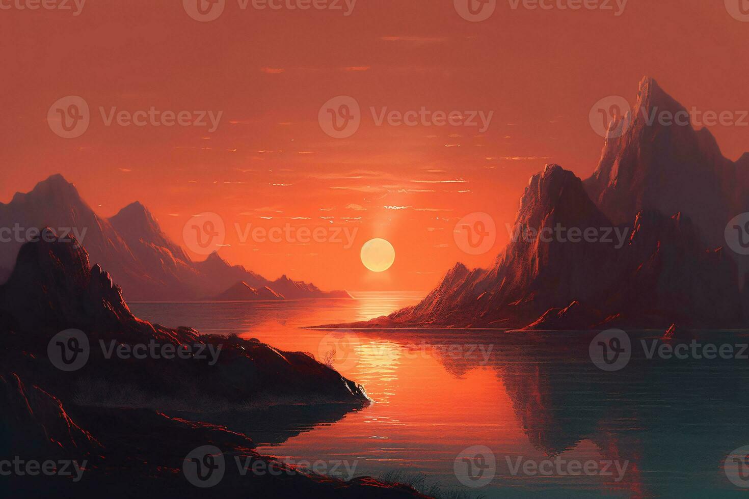 Horizone Line Background. Ai generative photo