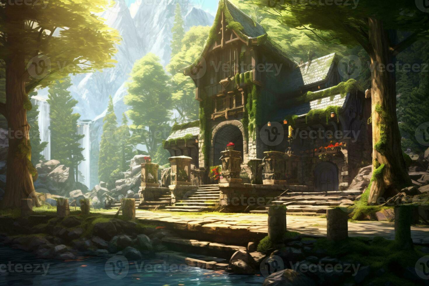 Game Background. Ai generative photo