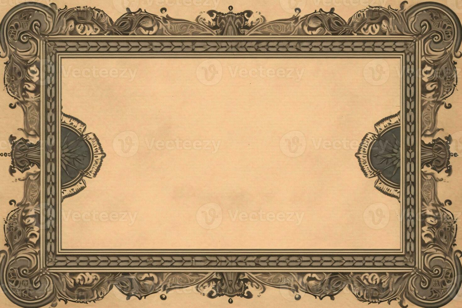 Vintage Paper With Frame. Ai generative photo