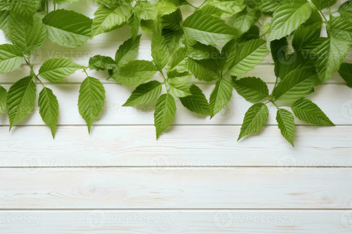 hojas en blanco de madera antecedentes. ai generativo foto