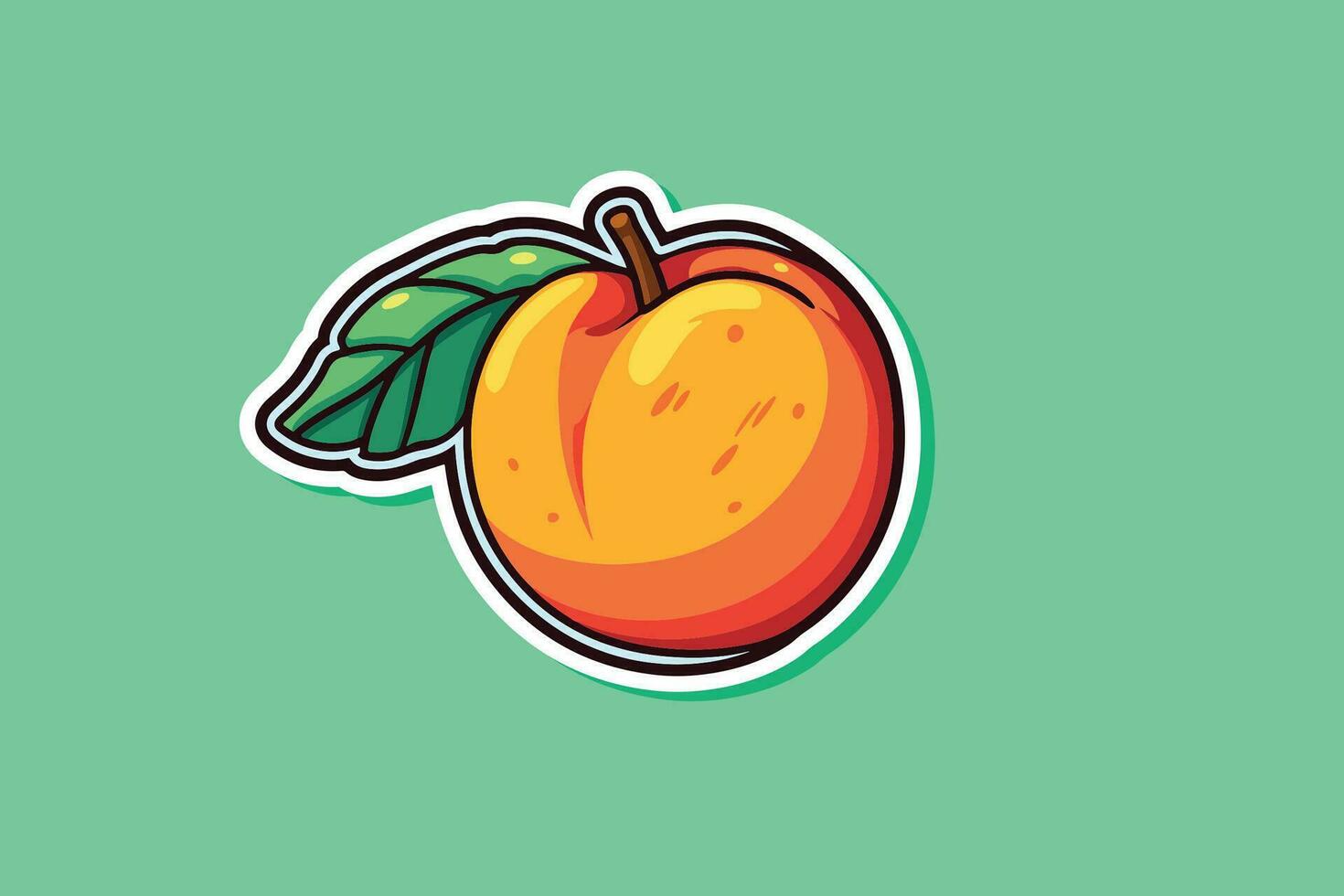a peach sticker with a green background vector