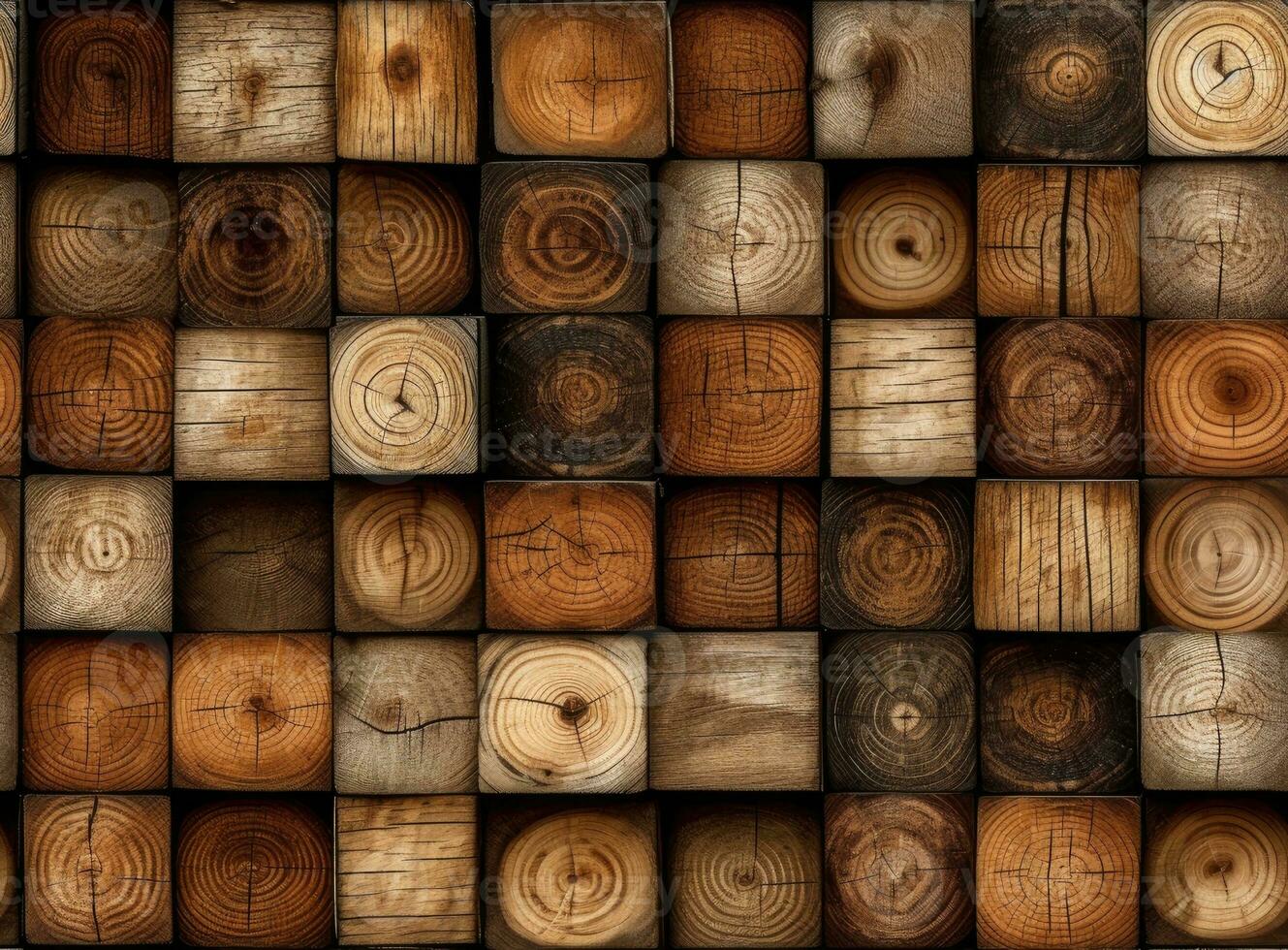 Wood texture with square patterns, background. High quality. SEAMLESS PATTERN. Created with Generative AI technology. photo