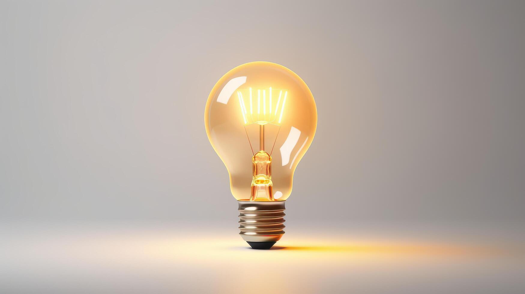 Business ideas concept with glowing light bulb. photo