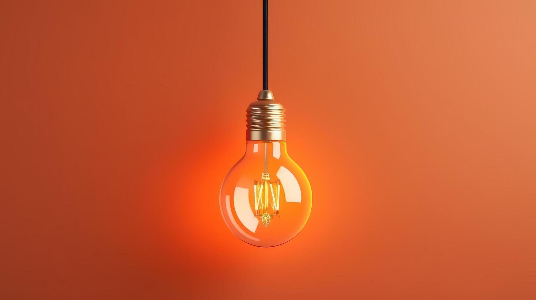 Business ideas concept with glowing light bulb. photo