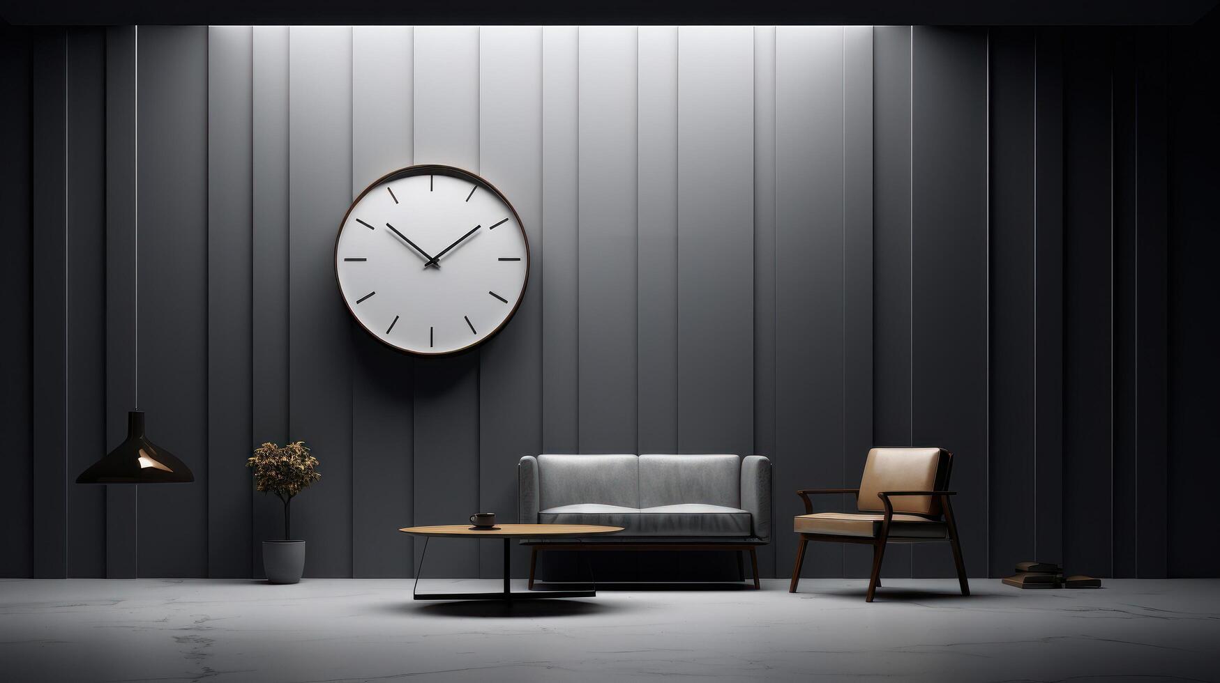 Realistic Clock on Workplace for Business Concept. Time Management and Self Organization. photo